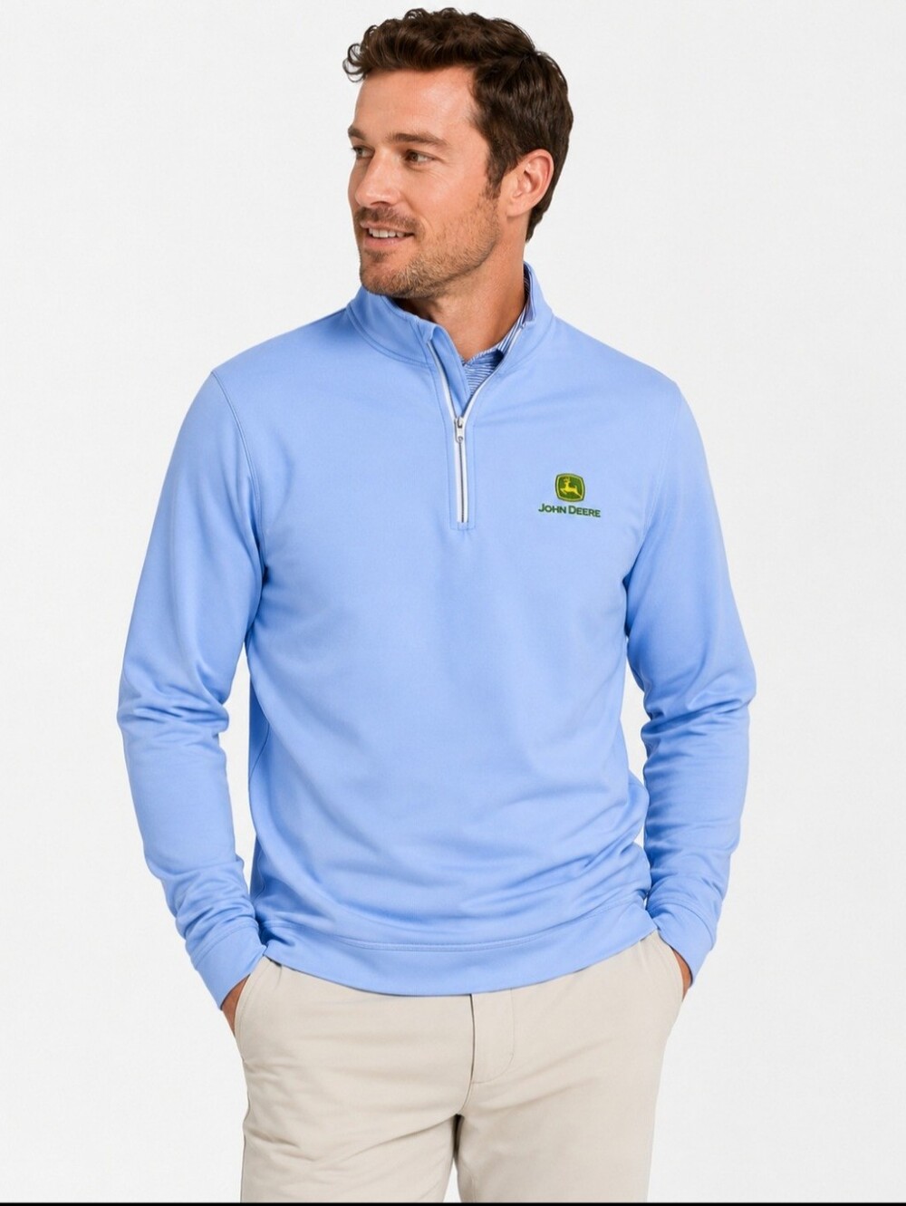 Peter Millar x John Deere Crown Sport PGA 1/4 Zip Pullover Blue Men's Small